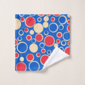 Rode en blauwe Stippen op blauw Bad Handdoek (Wasdoekje)