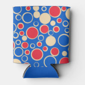 Rode en blauwe Stippen op blauw Blikjeskoeler (Voorkant)