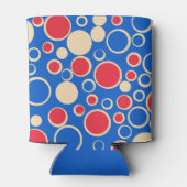 Rode en blauwe Stippen op blauw Blikjeskoeler (Achterkant)
