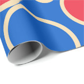 Rode en blauwe Stippen op blauw Cadeaupapier (Rol Hoek)