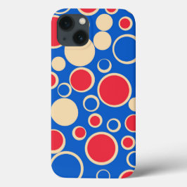 Rode en blauwe Stippen op blauw Case-Mate iPhone Case