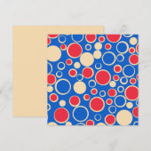 Rode en blauwe Stippen op blauw Feestdagenkaart (Voorkant / Achterkant)