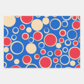 Rode en blauwe Stippen op blauw Inpakpapier Vel (Voorkant 3)