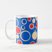 Rode en blauwe Stippen op blauw Koffiemok (Links)