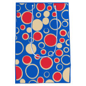 Rode en blauwe Stippen op blauw Medium Cadeauzakje (Achterkant)