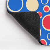 Rode en blauwe Stippen op blauw Muismat (Hoek)