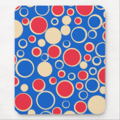Rode en blauwe Stippen op blauw Muismat (Voorkant)