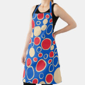 Rode en blauwe Stippen op blauw Schort (Insitu)