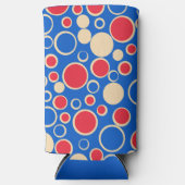 Rode en blauwe Stippen op blauw Seltzer Blikjeskoeler (Voorkant)