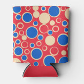 Rode en blauwe Stippen op rood Blikjeskoeler (Voorkant)