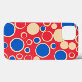 Rode en blauwe Stippen op rood Case-Mate iPhone Case (Achterkant (horizontaal))