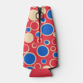 Rode en blauwe Stippen op rood Flesjeskoeler (Achterkant)