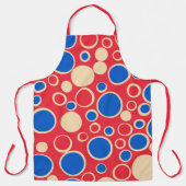 Rode en blauwe Stippen op rood Schort (Voorkant)