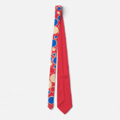 Rode en blauwe Stippen op rood Stropdas (Achterkant)