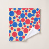 Rode En Blauwe Stippen Op Taan Bad Handdoek (Wasdoekje)