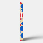 Rode en blauwe Stippen op Tan Case-Mate iPhone Case (Achterkant / Links)