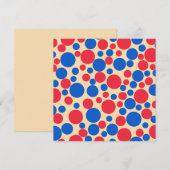 Rode en blauwe Stippen op Tan Feestdagenkaart (Voorkant / Achterkant)