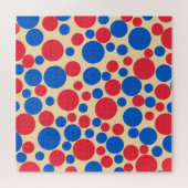 Rode en blauwe Stippen op Tan Legpuzzel (Horizontaal)