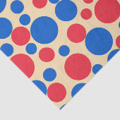 Rode en blauwe Stippen op Tan Tissuepapier (Detail)