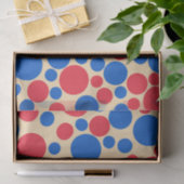 Rode en blauwe Stippen op Tan Tissuepapier (Geschenk)