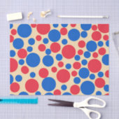 Rode en blauwe Stippen op Tan Tissuepapier (Craft)