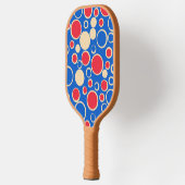 Rode en blauwe Stippen Pickleball Paddle (Links)