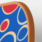 Rode en blauwe Stippen Pickleball Paddle (Links Detail)