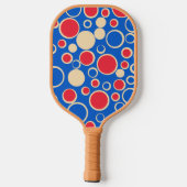 Rode en blauwe Stippen Pickleball Paddle (Achterkant)