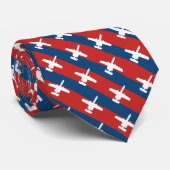 Rode en blauwe streep A-10 patroon Stropdas (Opgerold)