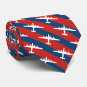 Rode en blauwe streep B-24 patroon Stropdas (Opgerold)