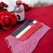 Rode en blauwe strepen creditkaart flessenopener