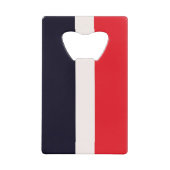 Rode en blauwe strepen creditkaart flessenopener (Voorkant)