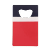 Rode en blauwe strepen creditkaart flessenopener (Achterkant)