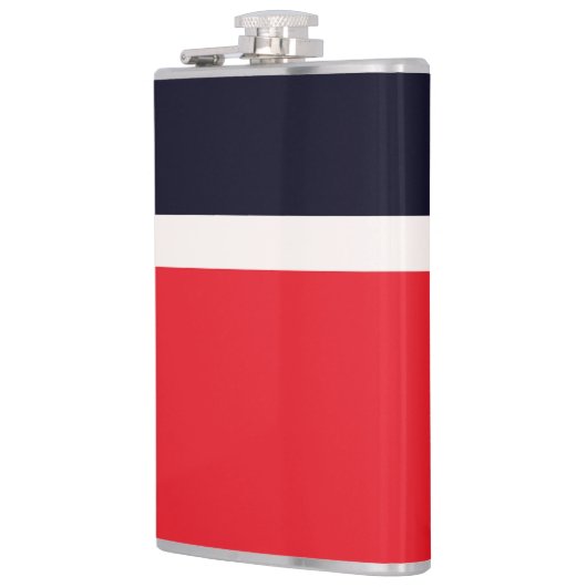 Rode en blauwe strepen heupfles (Links)