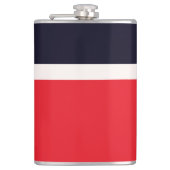 Rode en blauwe strepen heupfles (Voorkant)