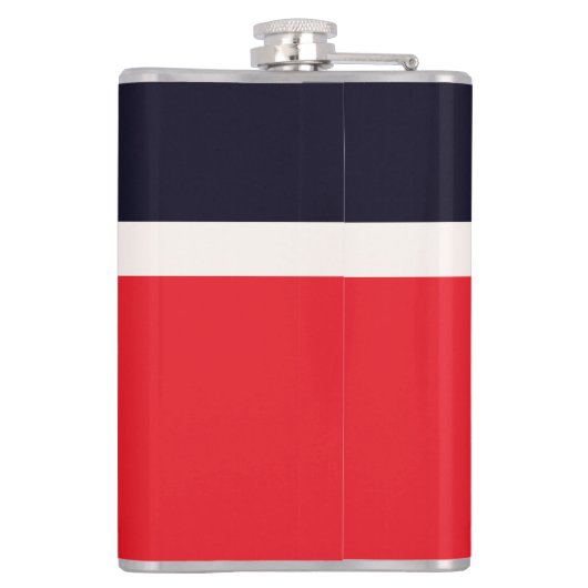 Rode en blauwe strepen heupfles (Achterkant)