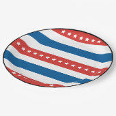 Rode en blauwe strepen met witte sterren papieren bordje (Gekanteld)