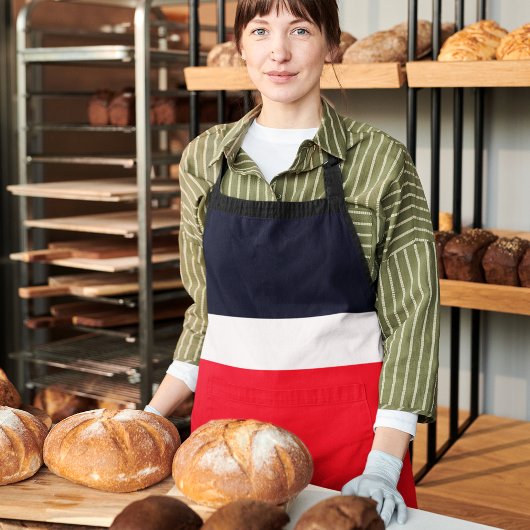 Rode en blauwe strepen schort