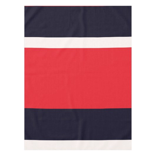 Rode en blauwe strepen tafelkleed (Voorkant)