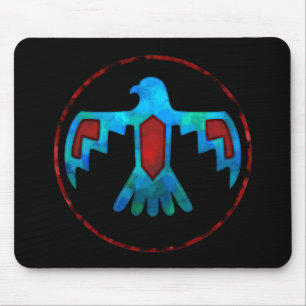Rode en blauwe Thunderbird Mousepad Muismat