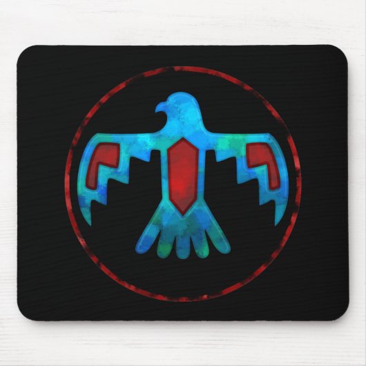 Rode en blauwe Thunderbird Mousepad Muismat (Voorkant)