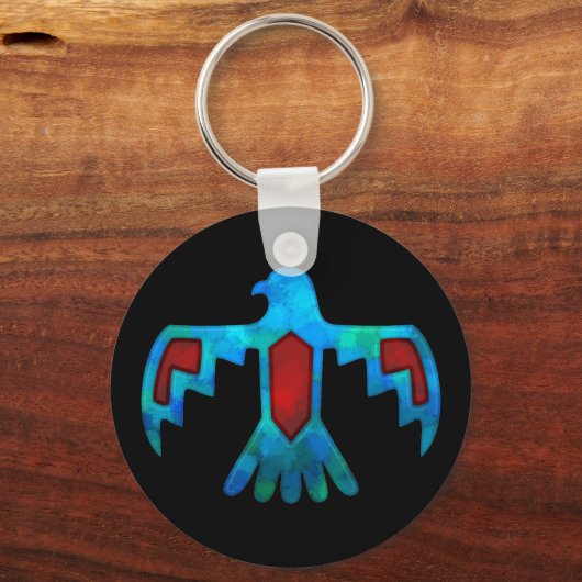 Rode en blauwe Thunderbird Sleutelhanger (Voorkant)