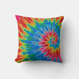 Rode en blauwe tie-dye kussen