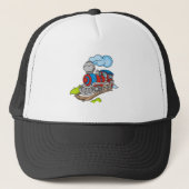 Rode en blauwe trein trucker pet (Voorkant)