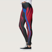 Rode en blauwe verfkleuren leggings (Links)