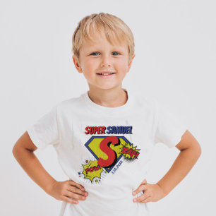 Rode en blauwe verjaardag Boy Super Hero verjaarda T-shirt