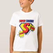Rode en blauwe verjaardag Boy Super Hero verjaarda T-shirt (Voorkant)