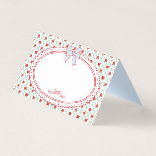 Rode en Blauwe Vintage Fancy Bloemen Plaatskaart T Kaart