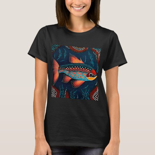 Rode en blauwe vis t-shirt (Voorkant)