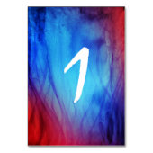 Rode en Blauwe Vlam Tafelnummer Kaart Sjabloon (Achterkant)